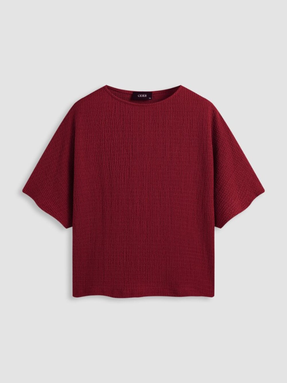 Cider 3XL Textured Red Short Sleeve Top